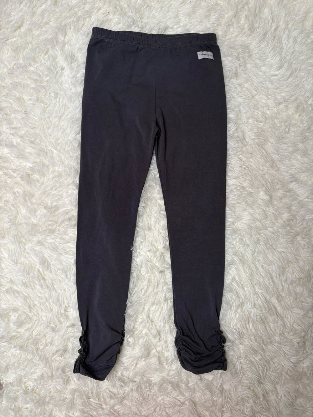 Madison Grace Girls Gray Ruched Ankle Leggings Stretch Pull-On Size 8 EUC
